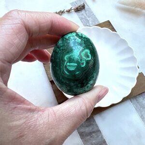Beautiful Small Malachite Egg Carving